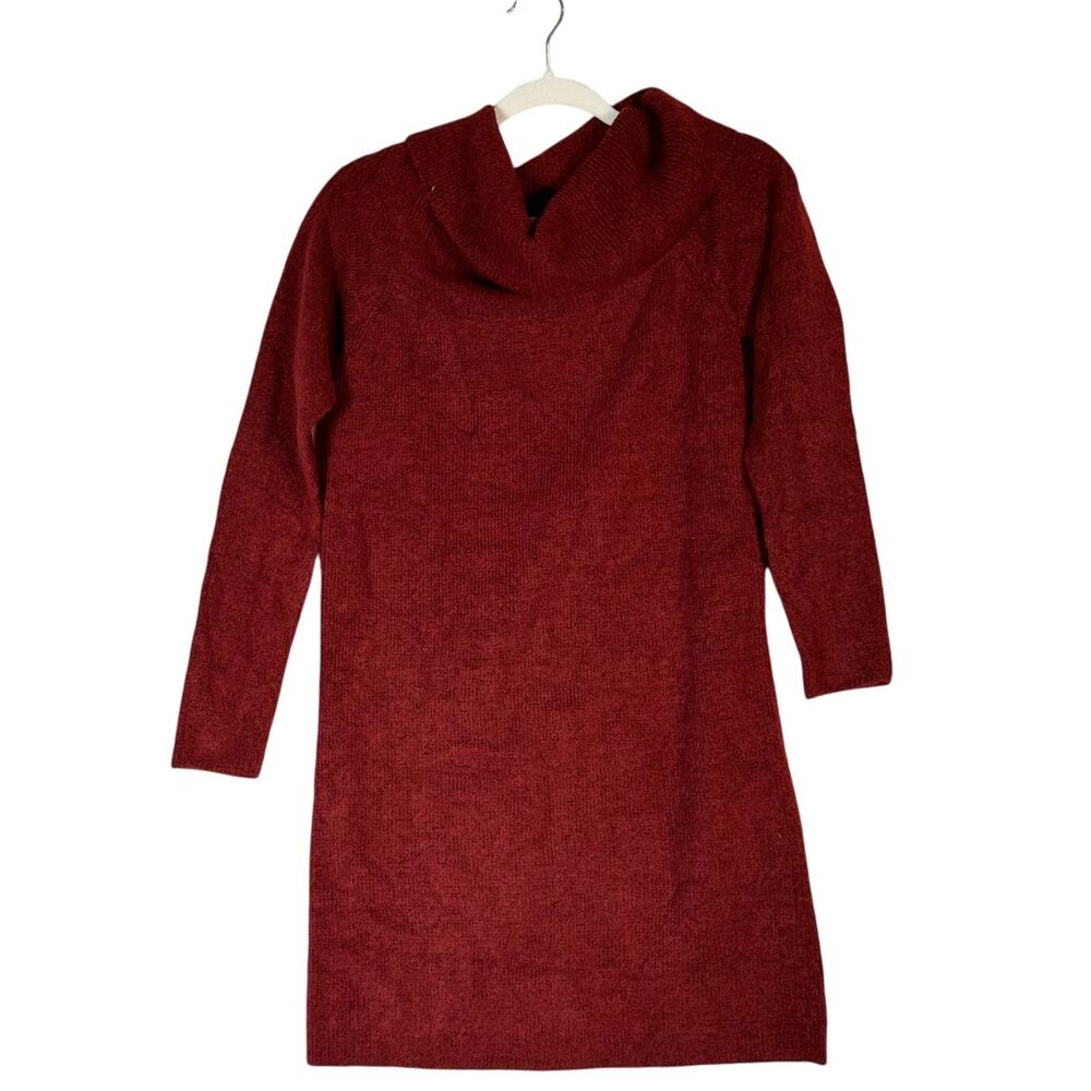 NWT Women's Maternity Dress Isabel Pregnancy Sweater Cowl Neck Rust Small - Picture 1 of 10